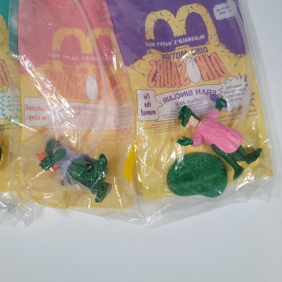 Disney DINOSAURS TV Show McDonalds 1992 SET OF  DINO MOTION Happy Meal Toys NEW - Picture 4 of 4